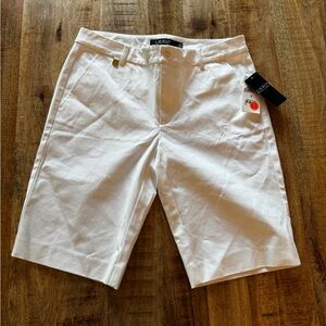 Ralph Lauren Classic White Flat Front Bermuda Womens dress Shorts NWT 4 new